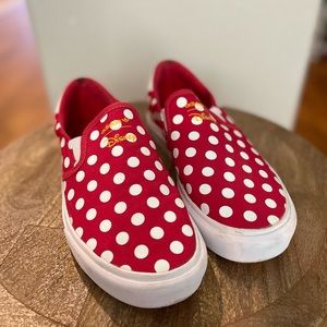 Red & white polka dot Minnie Adidas